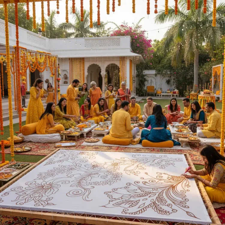 From Blank Canvas to Mehendi Magic A Delhi Farmhouse Transformation