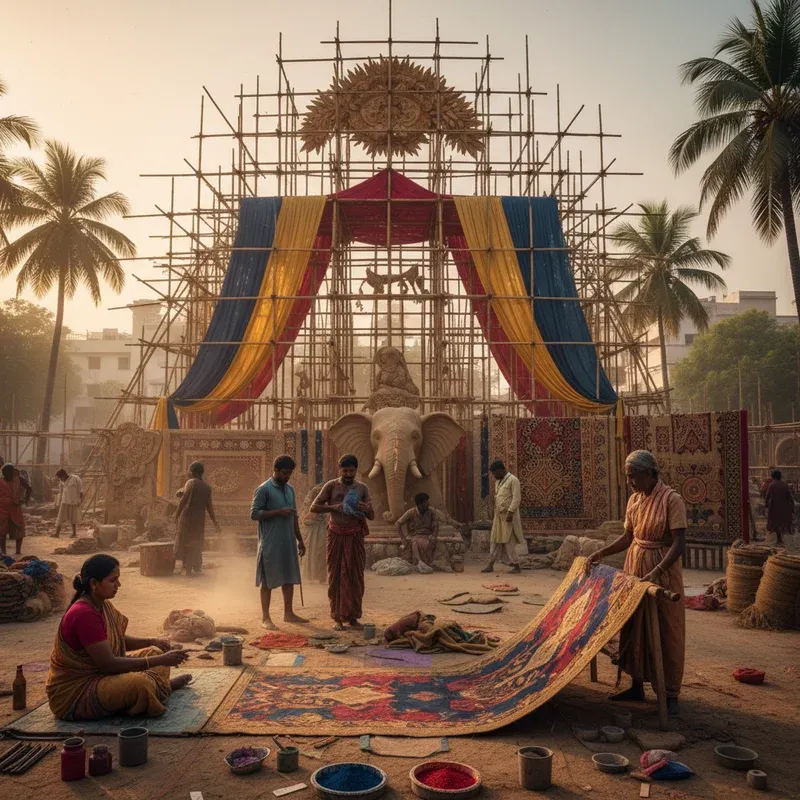 Beyond the Idol The Secret Art of Pandal Creation in Faridabad